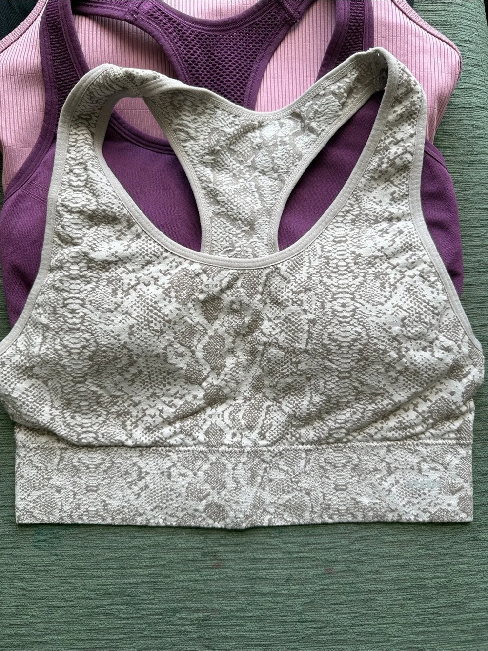 Mixed Color Racerback Sports Bra Bundle — Pink, Teal, Plum, Black - Picture 5 of 9